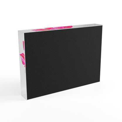 Dancing Tulips Acrylic Art Block Bright Raspberry