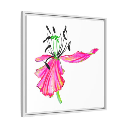 Dancing Tulips Matte Canvas, Framed (Multi-color) Raspberry