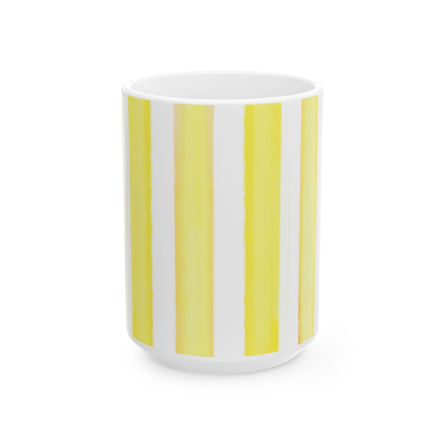 Watercolor Stripes Ceramic Mug Yellow