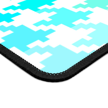 Houndstooth Fun Aqua and Green  Gaming Mouse Pad