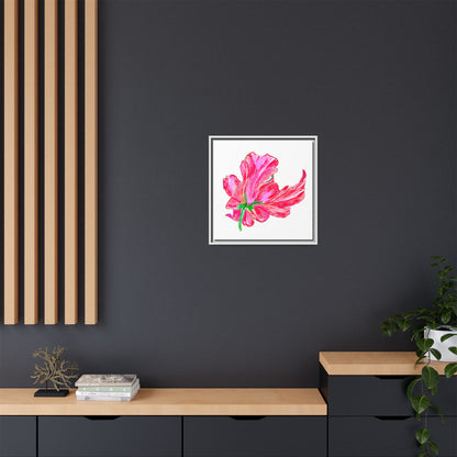 Dancing Tulips Matte Canvas, Framed (Multi-color) Pink Red