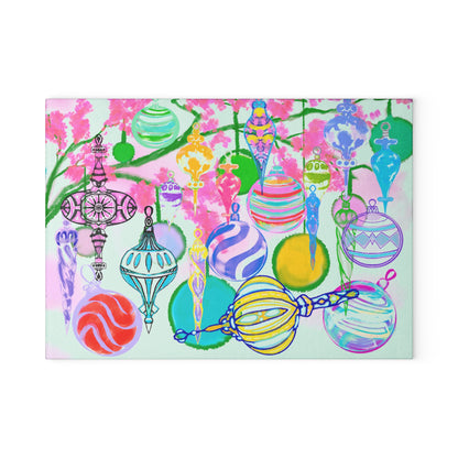 Glass Cutting Board Christmas Celebration