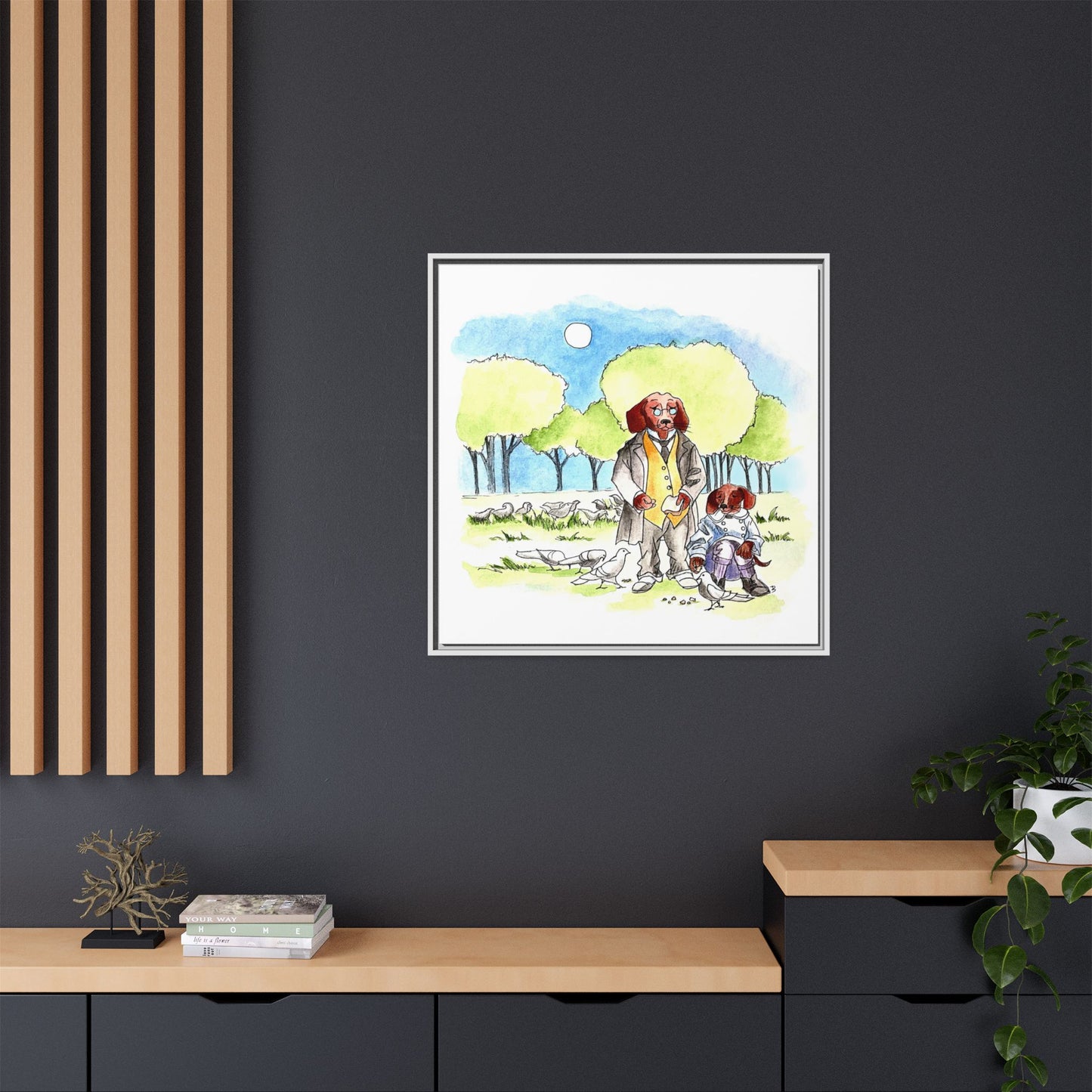 Dogi Fun Matte Canvas Framed