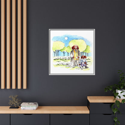 Dogi Fun Matte Canvas Framed