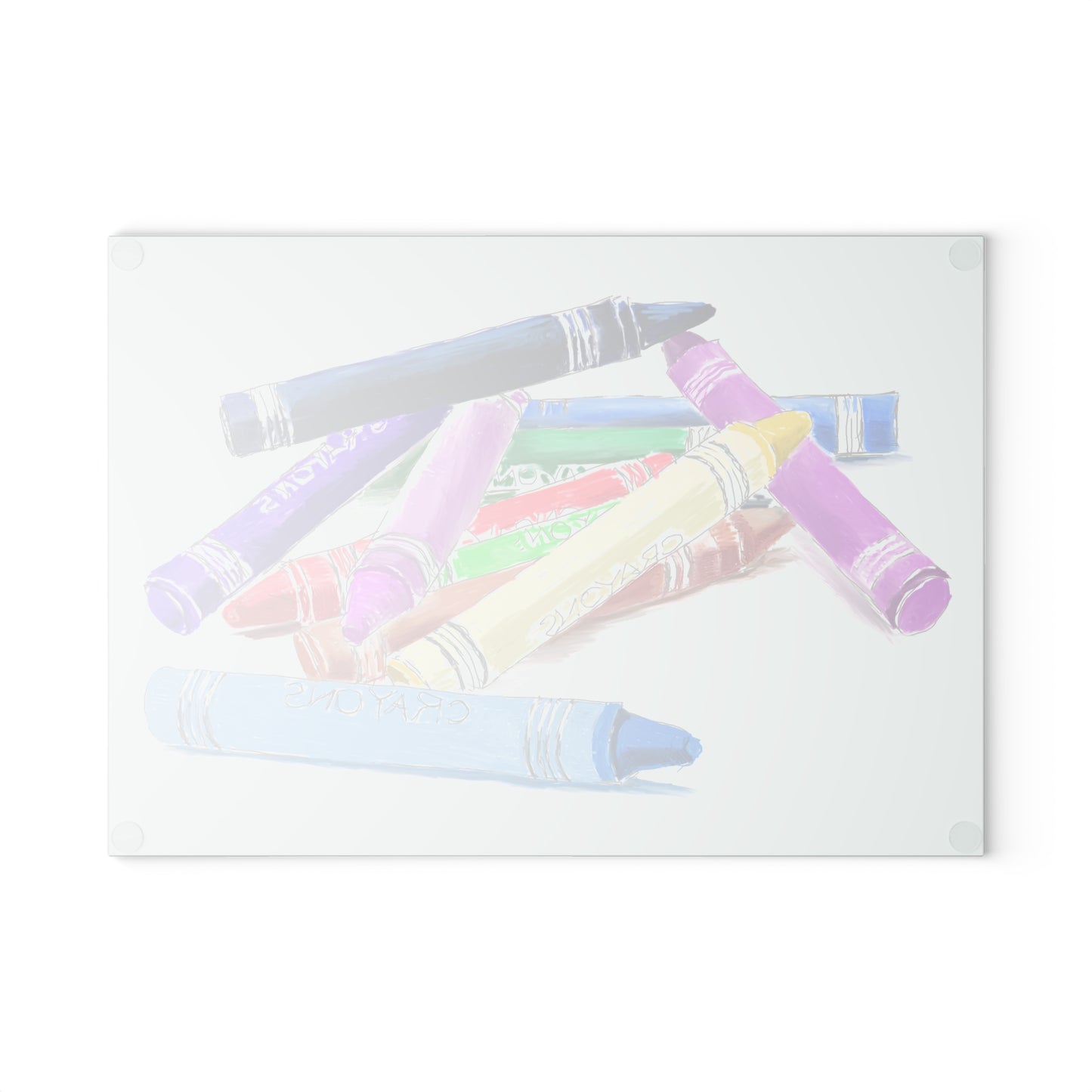Glass Cutting Board. Crayon Cut-Up