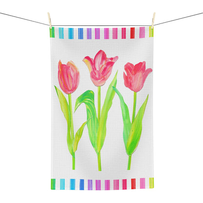 Vibrant Tulip Microfiber Tea Towel
