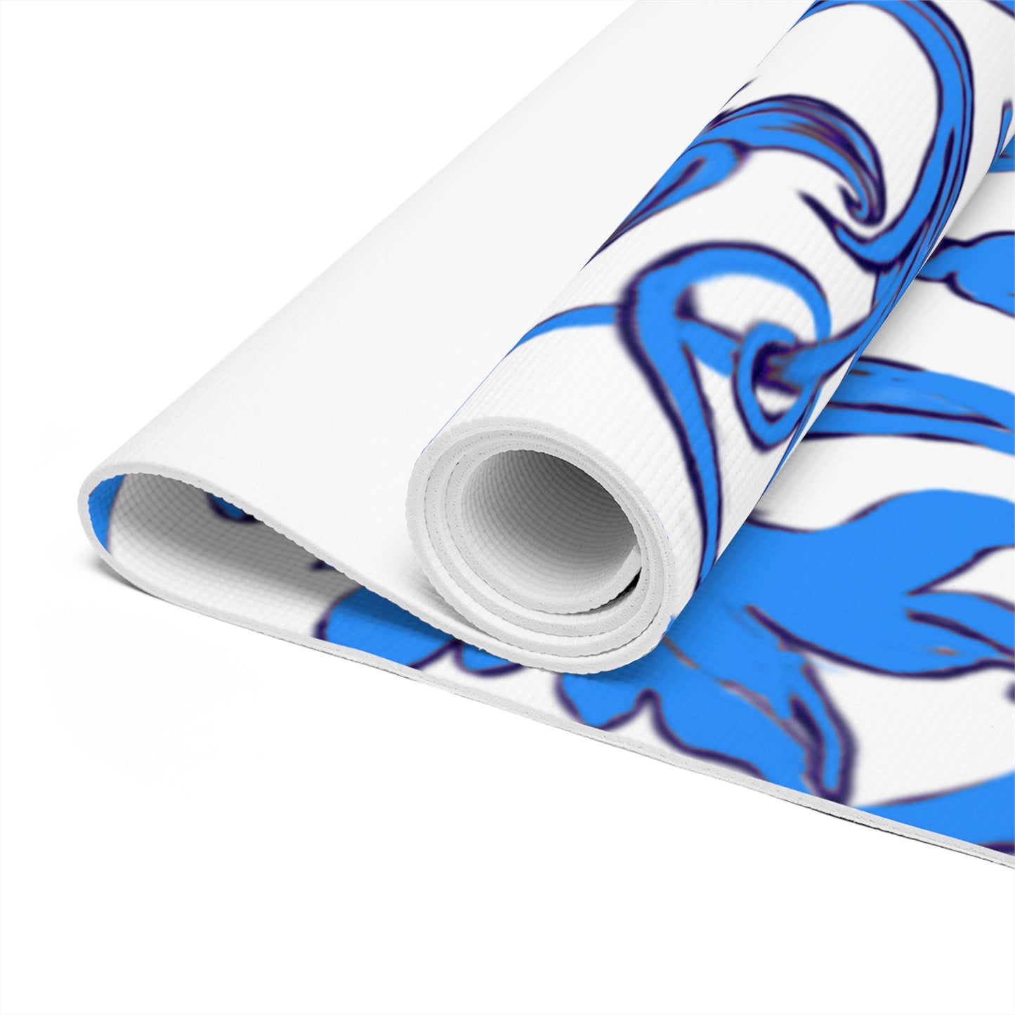 Scrollwork Exercise Mat Blue