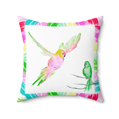 Mega Dot Polyester Square Pillow Birds