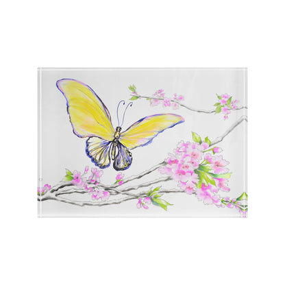 Blossom Whirl Acrylic  Block Yellow