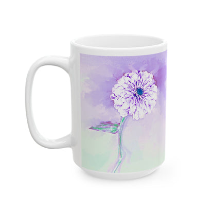 Zinnia Color Splash Mug Purple  “Dare to Be Brave”