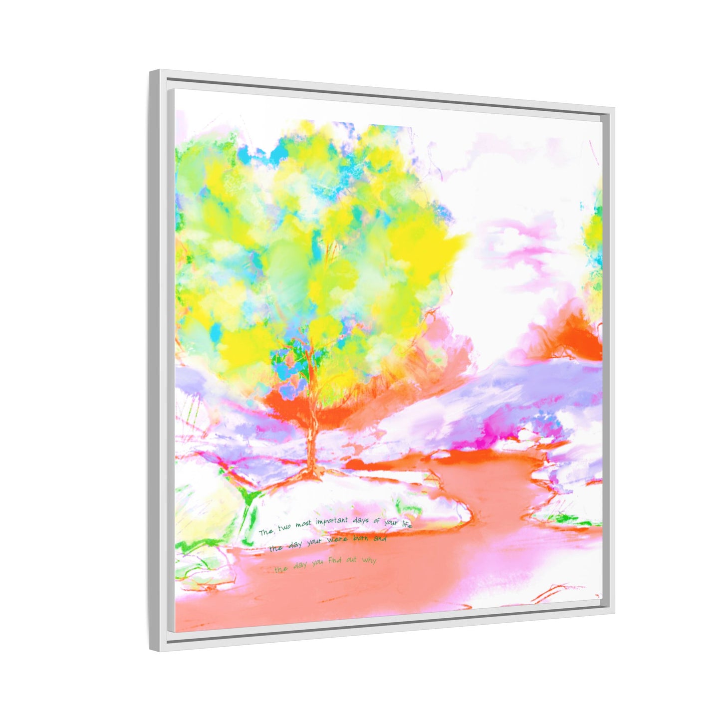 Inspirational Landscapes  Matte Canvas, Framed (Multi-color) Mark Twain Quote