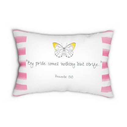 Kitty Fun Polyester Lumbar Pillow "By pride comes..."