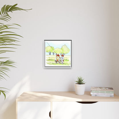 Dogi Fun Matte Canvas Framed