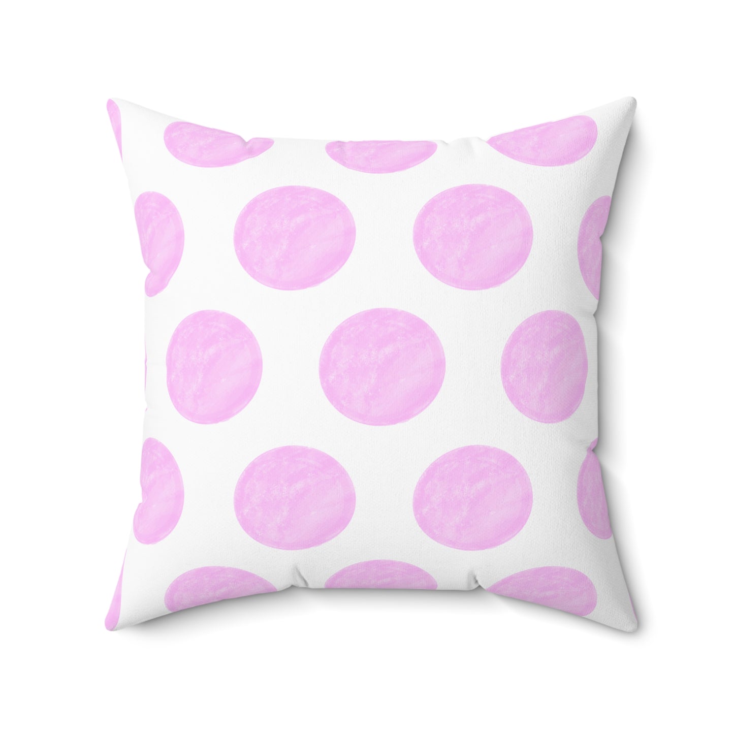 Polka Dot Palette Polyester Square Pillow Pink