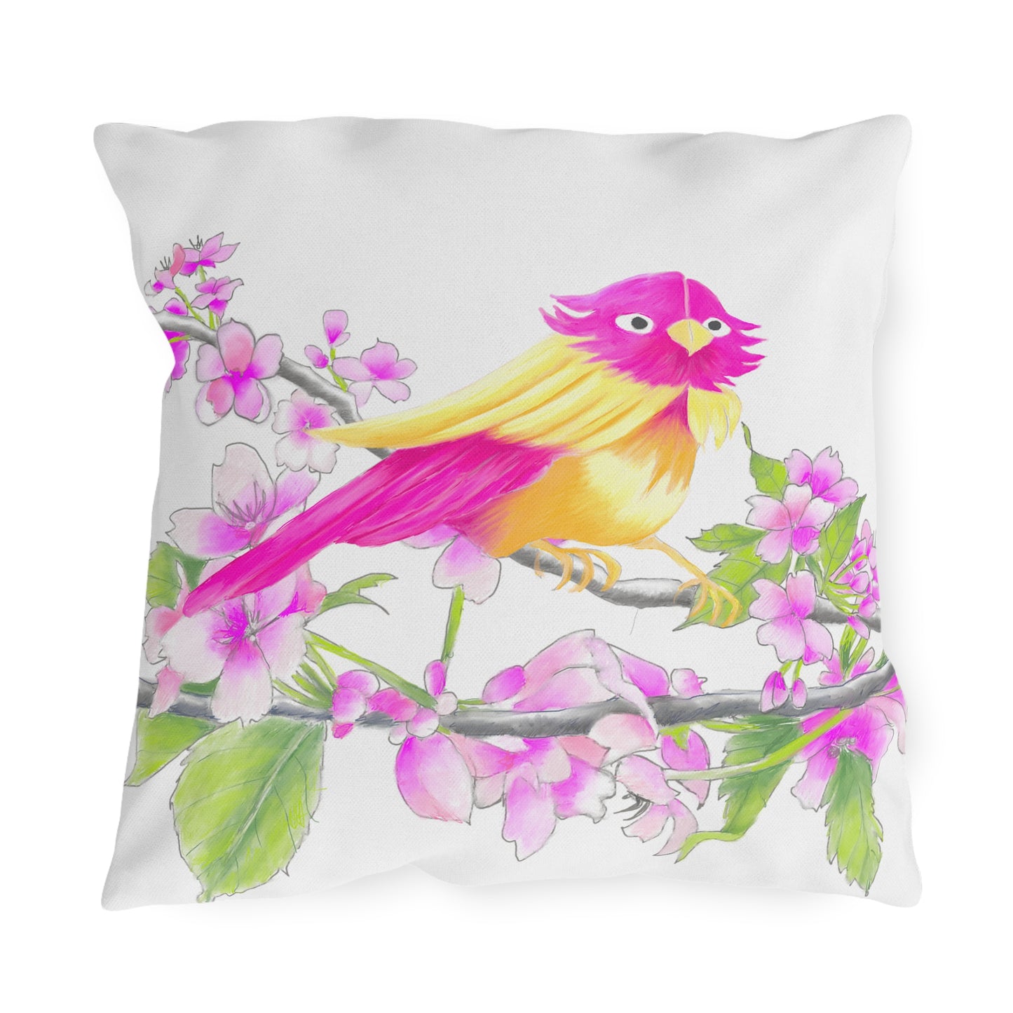 Outdoor Pillows Birdies & Cherry Blossom Branches