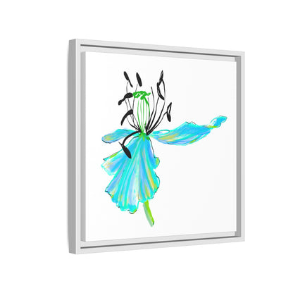 Dancing Tulips Matte Canvas, Framed Aqua
