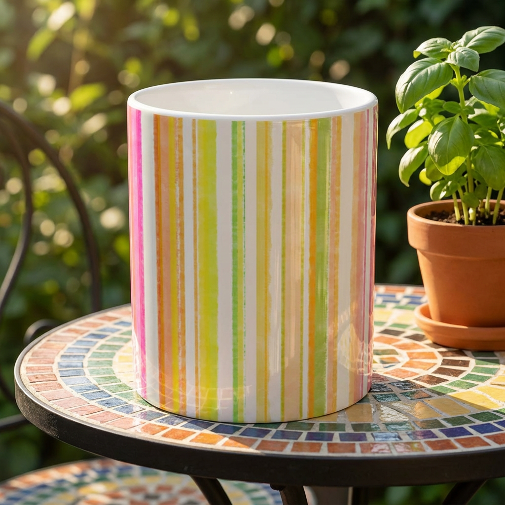 Watercolor Stripes Ceramic Mug Multi-Color