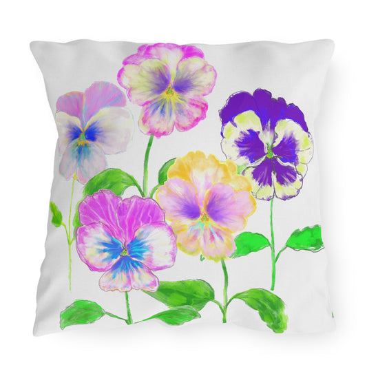 Pansy Parade Outdoor Pillows B
