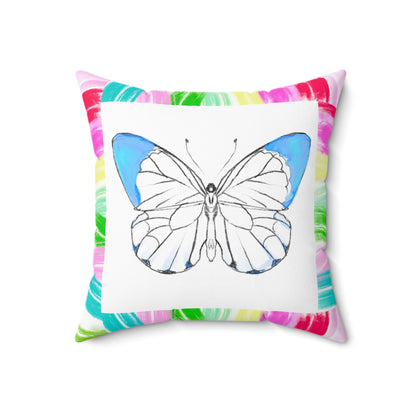 Mega Dot Polyester Square Pillow Butterfly