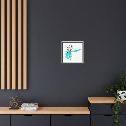 Dancing Tulips Matte Canvas, Framed Aqua