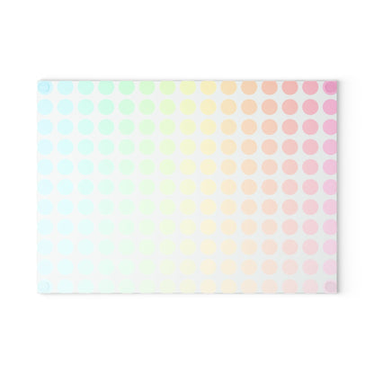 Glass Cutting Boards  Rainbow Polka Dots