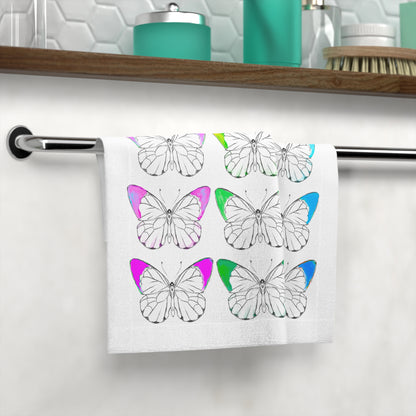 Face Towels Color Tipped Butterflies