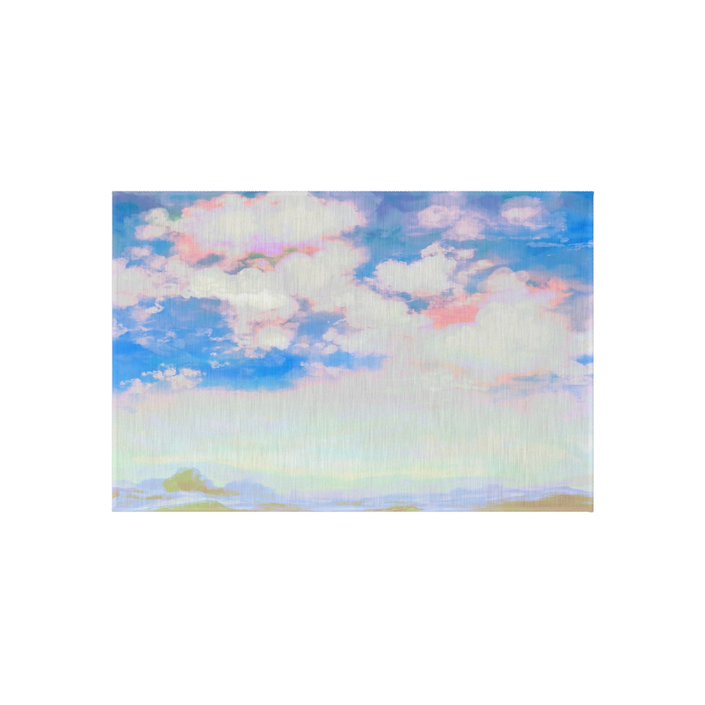 Joyful Landscapes Indoor/Outdoor Rug, Carolina Blue, Non-Slip
