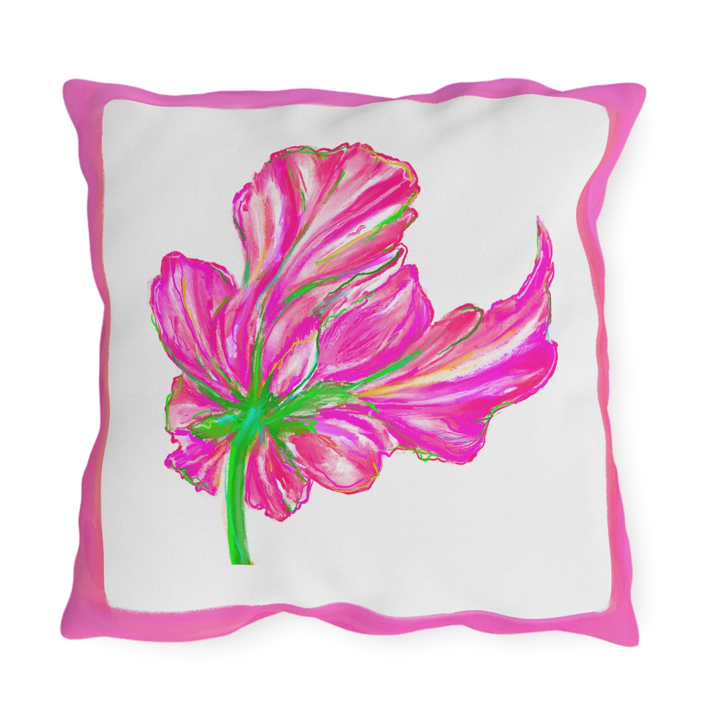 Vibrant Tulips Outdoor Pillows