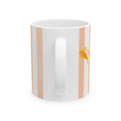 Dancing Tulips Mug Peach Orange