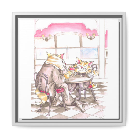 Kitty Fun Matte Canvas Framed