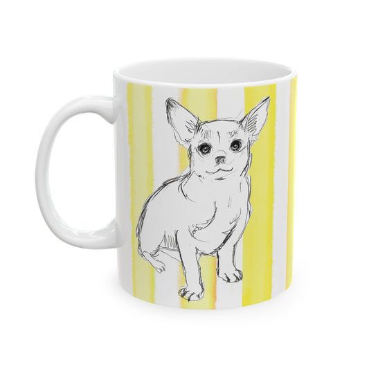 Dogi Fun Mug with Yellow Stripes