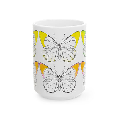 Chroma Ceramic Mug, (11oz, 15oz) yellow orange