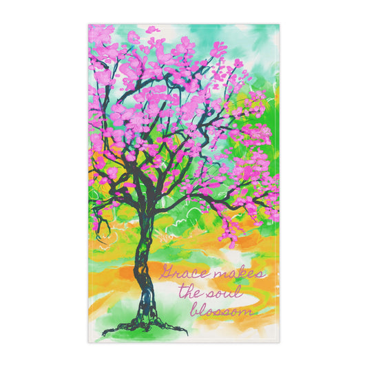 Joyful Landscapes Towels (cotton or poly) "Grace makes the soul blossom'