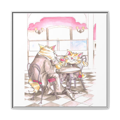 Kitty Fun Matte Canvas Framed