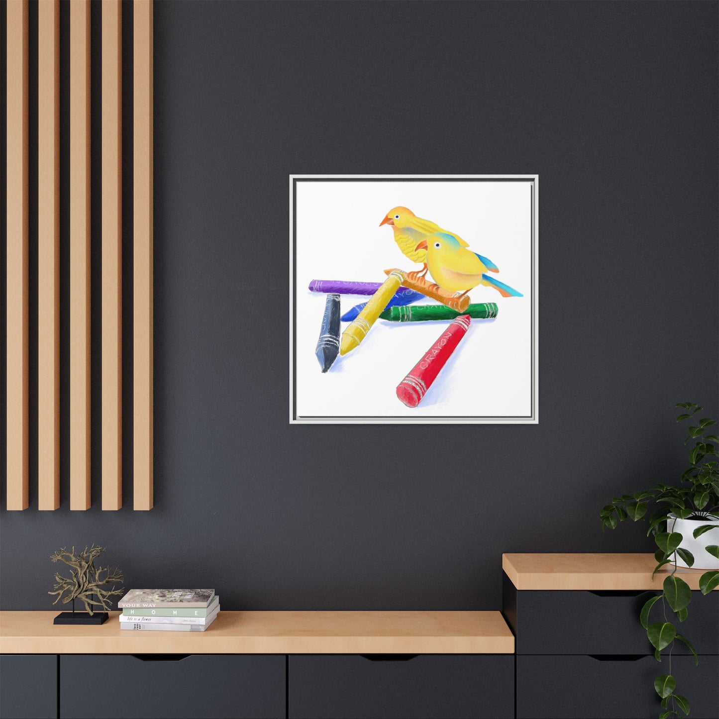 Jolly Birds Matte Canvas Framed