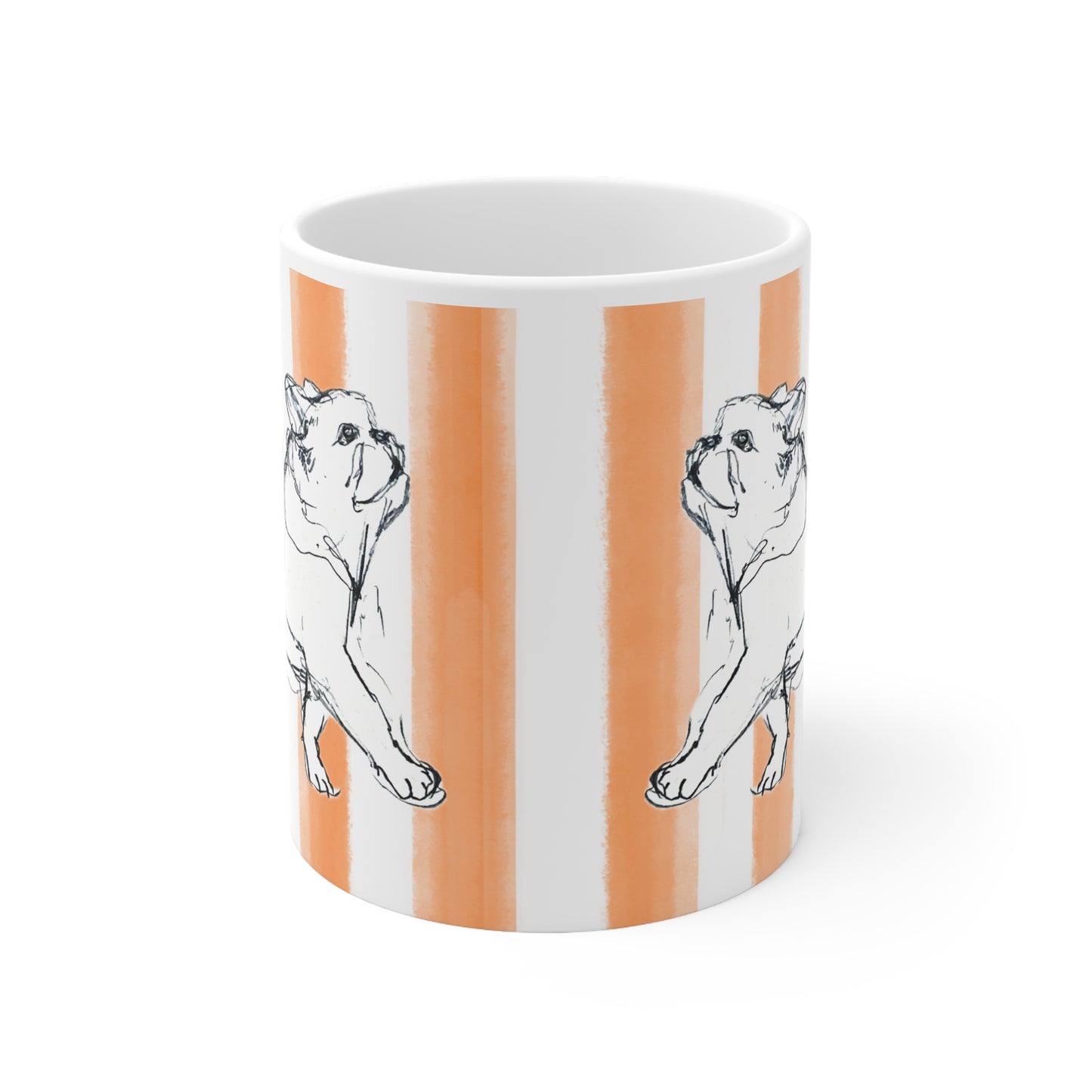 Dogi Fun Ceramic Mug in Orange, 11oz Bulldog