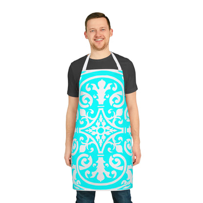 Scrollwork Apron Aqua