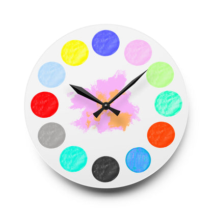 Clocks Acrylic Wall Polka Dot Palette