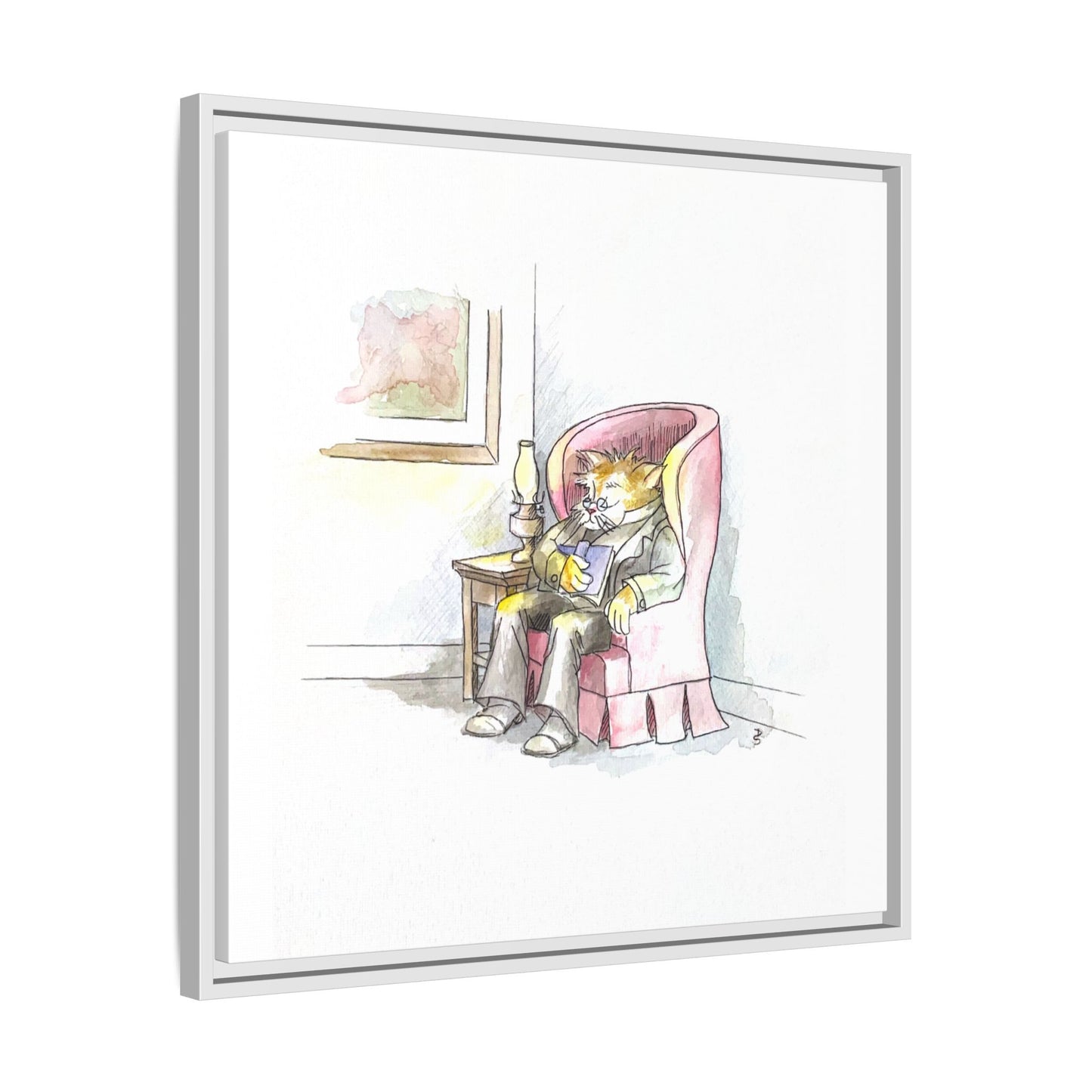Kitty Fun Matte Canvas Framed