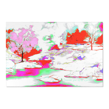 Inspirational Landscapes "Squander your life for a purpose" Indoor Rug in Red and Pink