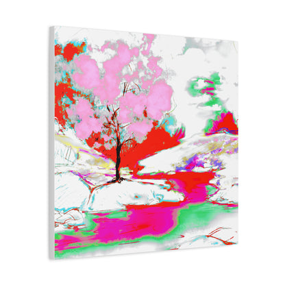 Joyful Landscape Matte Canvas, Stretched, 1.25" Pink, Red