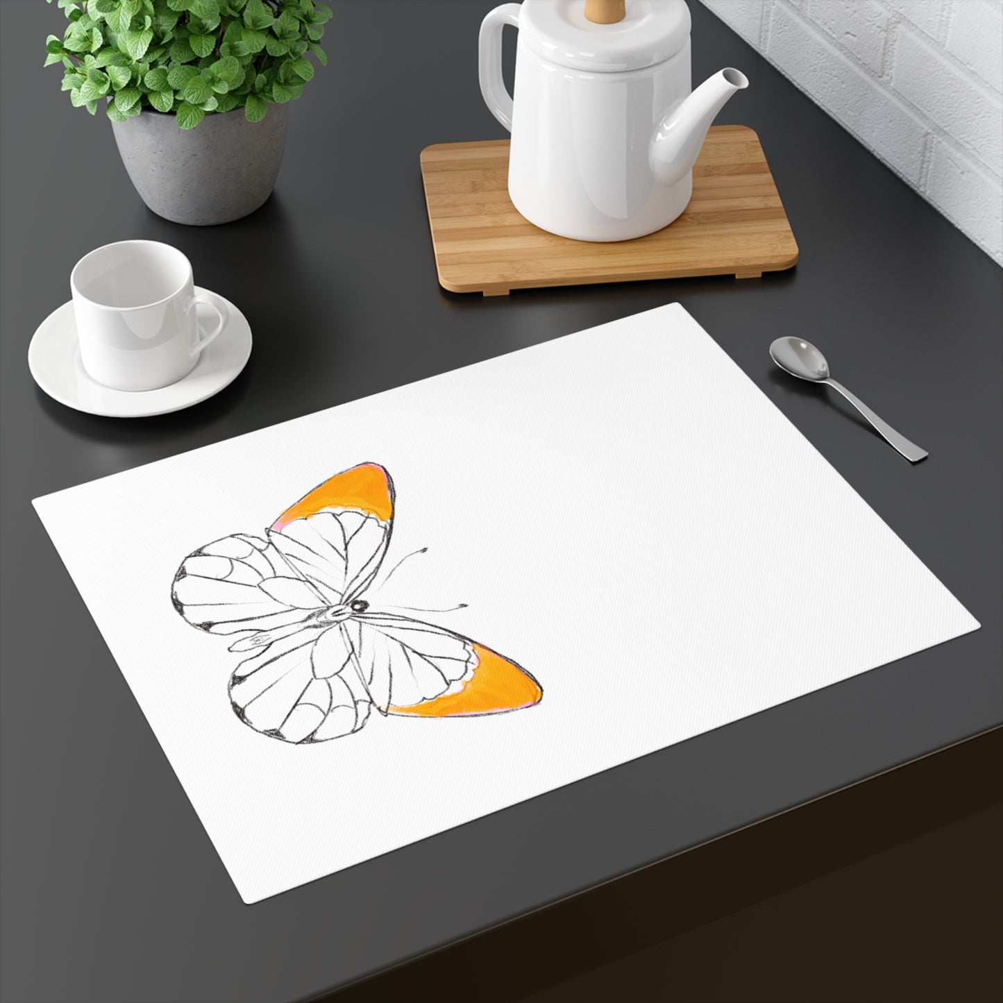 Placemat, 1pc Lucy Butterfly Light Orange
