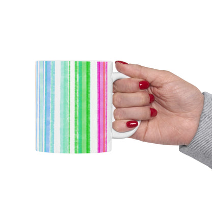 Watercolor Stripes Ceramic Mug Multi-Color