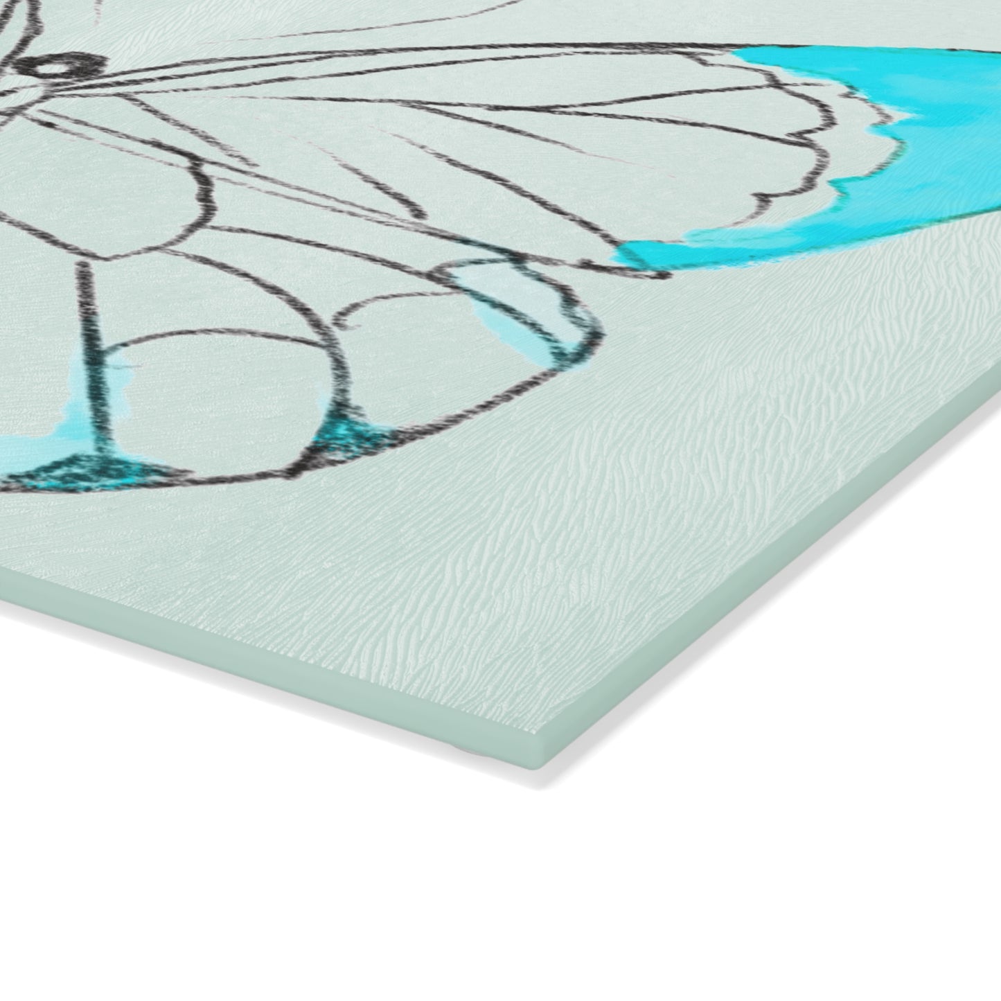 Chroma Glass Cutting Board Aqua