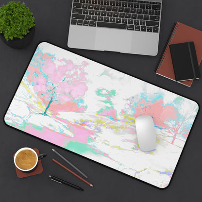 Joyful Landscapes Desk Mat, Soft  Pink, Green