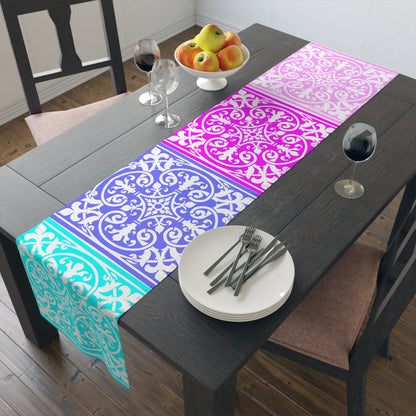 Table Runner Scroll Work Art (Cotton or Poly)