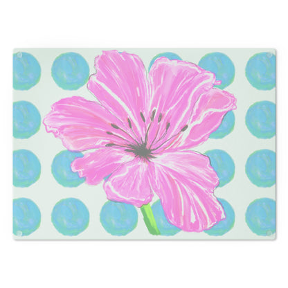 Dancing tulips Cutting Board Aqua Polka Dots