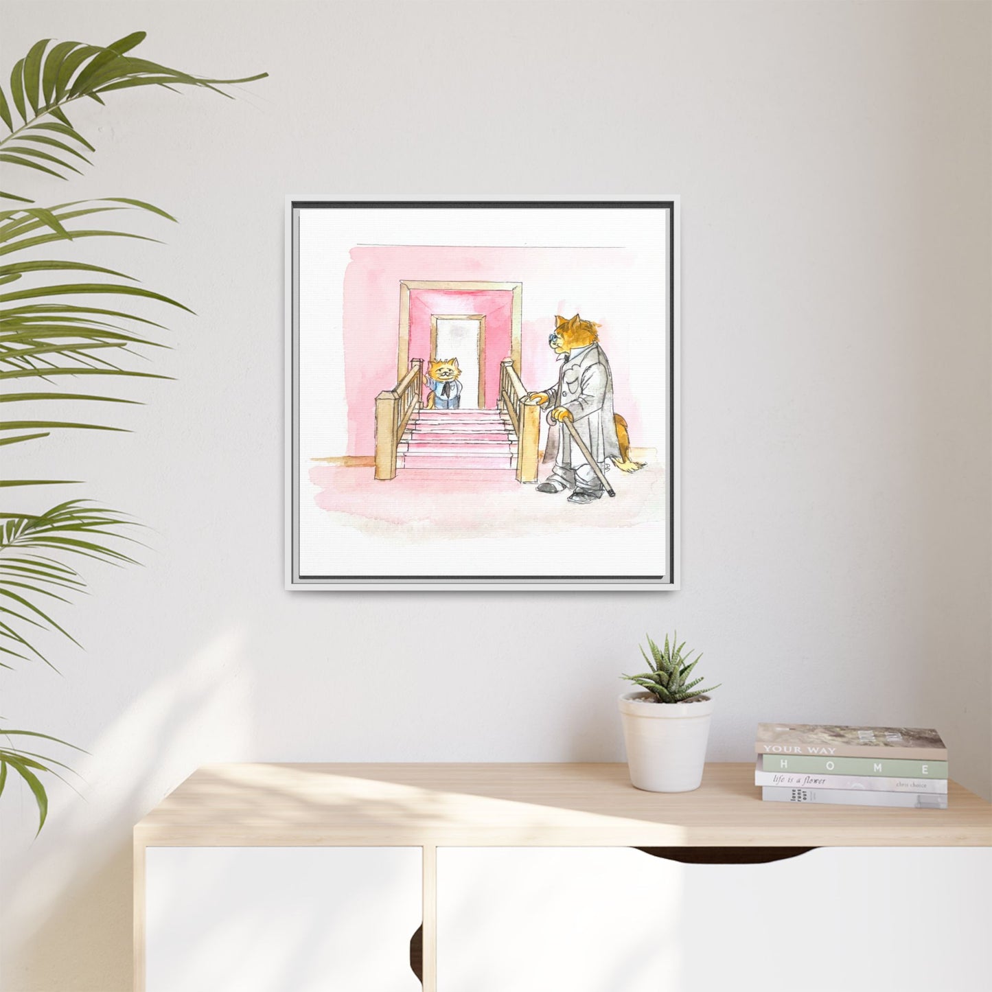 Kitty Fun Matte Canvas Framed