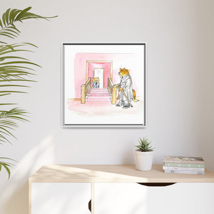 Kitty Fun Matte Canvas Framed