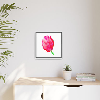 Dancing Tulips Matte Canvas, Framed (Multi-color) Raspberry Red